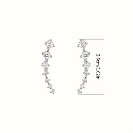 Elegant Star River Rhinestone Stud Earrings - Monti Bargains