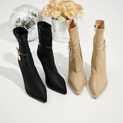 Elegant Black Stiletto Ankle Boots