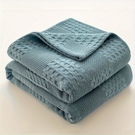 100% Cotton Waffle Blanket - Soft & Skin-Friendly