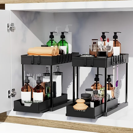 2-Tier Pull-Out Storage Organizer – Multi-Functional
