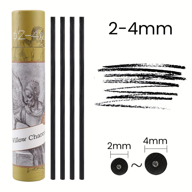 25pc Willow Charcoal Sketch Sticks Set