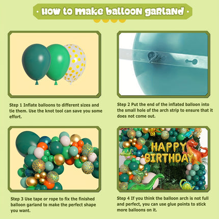 167 pieces of dinosaur balloon arch wreath set