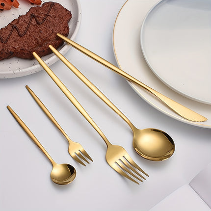 Elegant 30pcs Golden Stainless Steel Cutlery Set