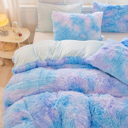 3pcs Tie-Dye Plush Duvet Set – Soft Winter Comfort