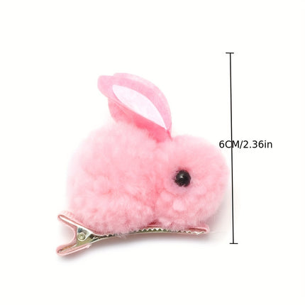2pcs Plush Rabbit Hair Clips for Girls