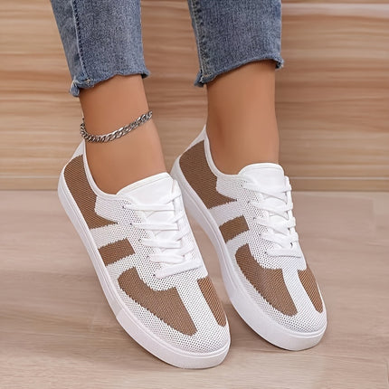 Women's Two-Tone Lace-Up Flats