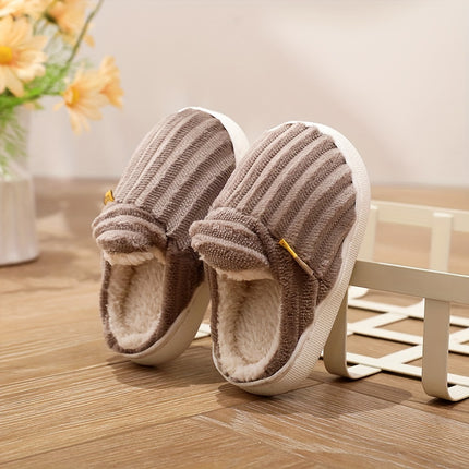 Kids' Striped Fleece Slippers