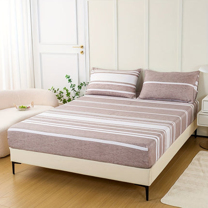 Striped Print Bedding Set - Soft, Comfortable All-Season Set