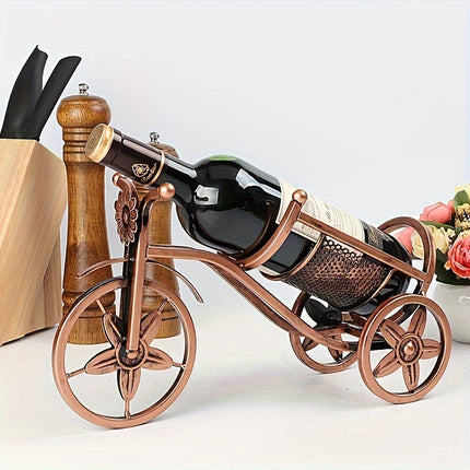 Metal Tabletop Bicycle Wine Rack – Decorative Countertop Holder