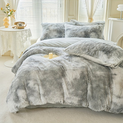 Tie-Dye Plush Duvet Cover Set - Soft & Cozy