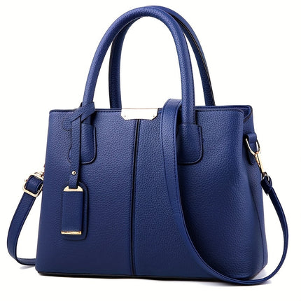 Large Gray PU Tote Bag