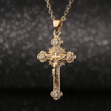 Micro-Set Zirconia Cross Necklace