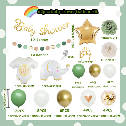 63pcs Youngsters's Party Decorations
