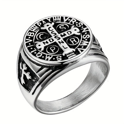 Men's Punk Style Saint Benedict Ring