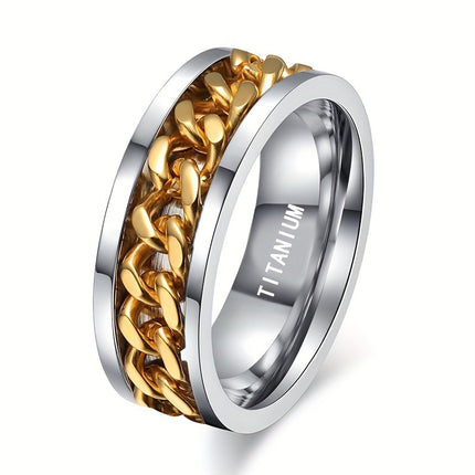 PANASH 8mm Titanium Steel Spinner Ring