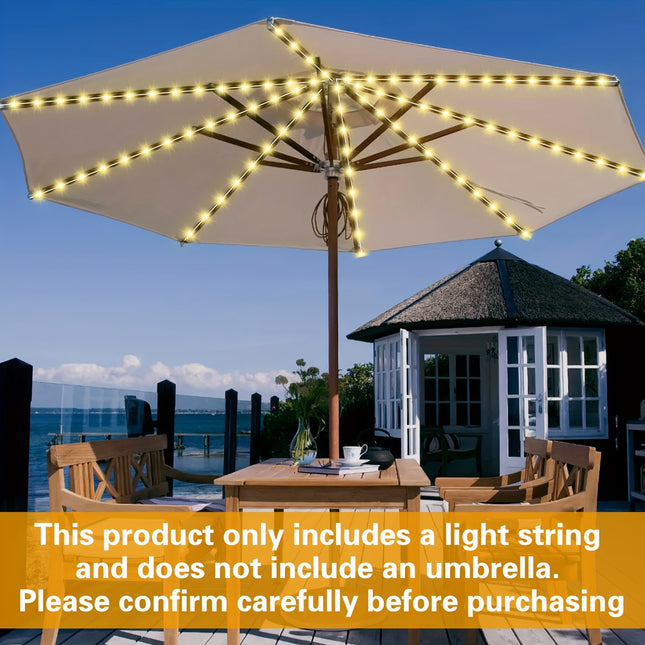 Solar-Powered Umbrella Lights – 104 LED Outdoor Decor