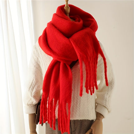 Luxurious Cream Tassel Scarf for Women