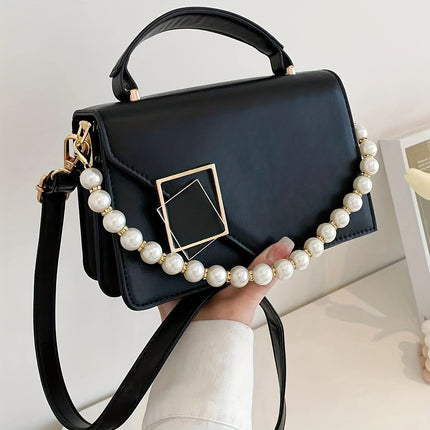 Solid Color PU Leather Crossbody