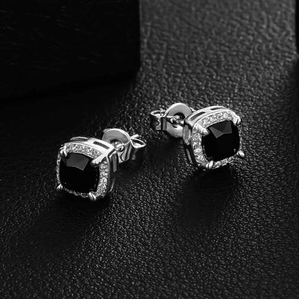 Retro Square 6mm Couple Earrings