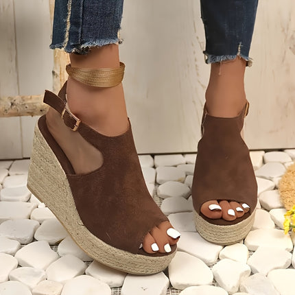 Plus Size Open Toe Wedge Sandals