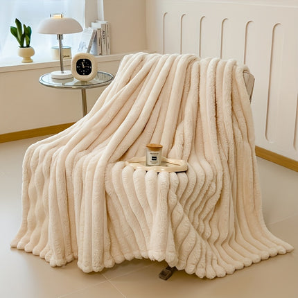 Champagne Plush Throw Blanket – Soft All-Season Comfort - Monti Bargains