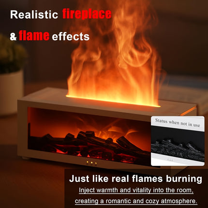 Fireplace Aromatherapy Diffuser - Cozy Mist & Flame Design