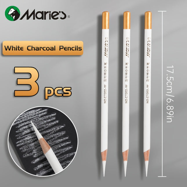 Marie's White Charcoal Pencils Set