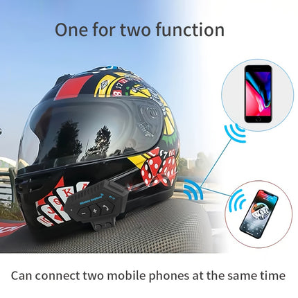 BT12 Motorcycle Helmet Wireless Headset - Handsfree Music & Call