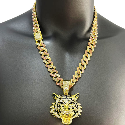 Iced-Out Tiger Head Necklace