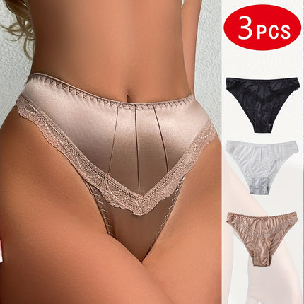 3-Pack Lace Stitching Briefs