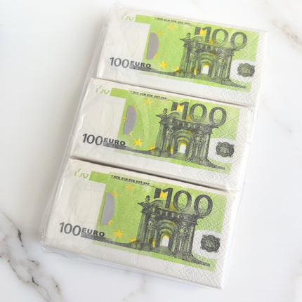 3-Pack 100 Euro Printed Napkins