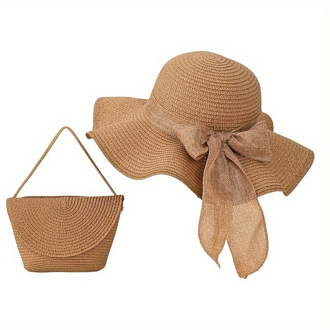 Bowknot Sun Hat & Bag Set