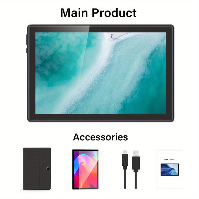 Relndoo T10 10.1" Android Tablet with Dual Cameras