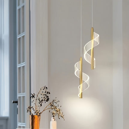 Chic Golden Pendant Light – Adjustable Height & 3-Color Changing