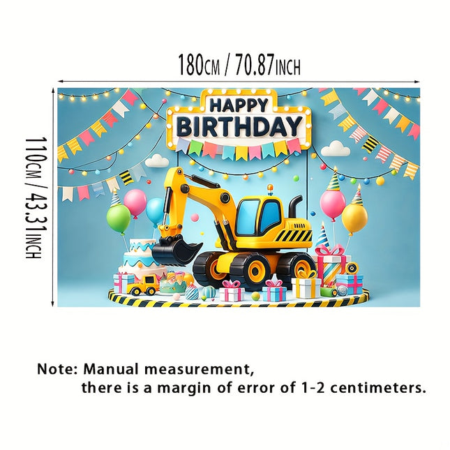 Excavator Birthday Banner – Perfect for All-Season Celebrations