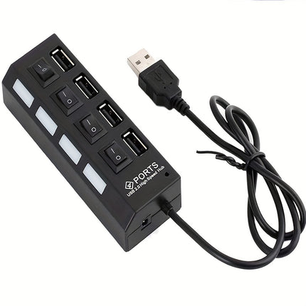 4-Port/7-Port USB Hub with Independent Switch – Universal Adapter - Monti Bargains