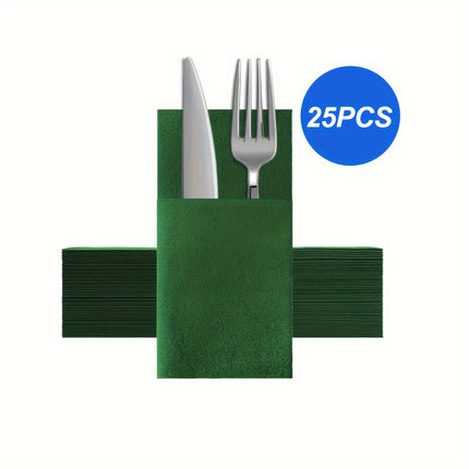 Elegant Disposable Napkins with Flatware Pocket for Celebrations