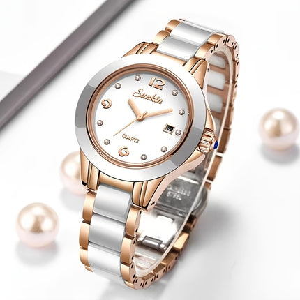 SUNKTA Women's Glitter Quartz Watch