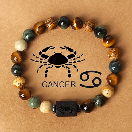 Men's Zodiac Stone Beaded Bracelet