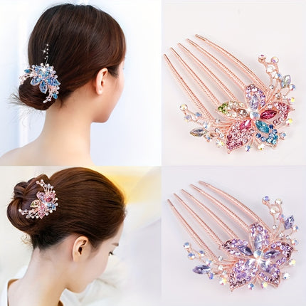 Alloy Diamond Insert Hair Comb – Elegant Ponytail Holder