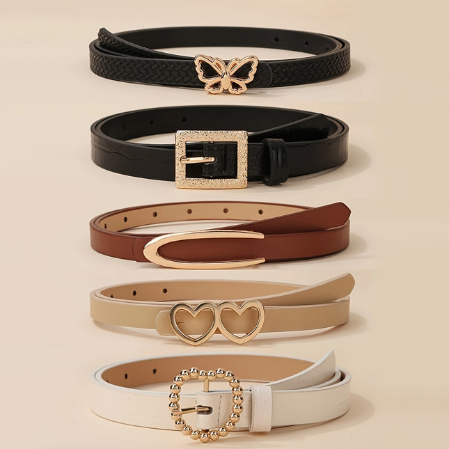 5-Pack Trendy Buckle Belts