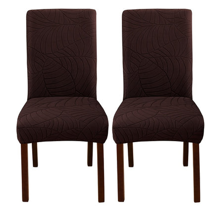Leaf Jacquard Dining Chair Covers - Stretchy & Non-Slip