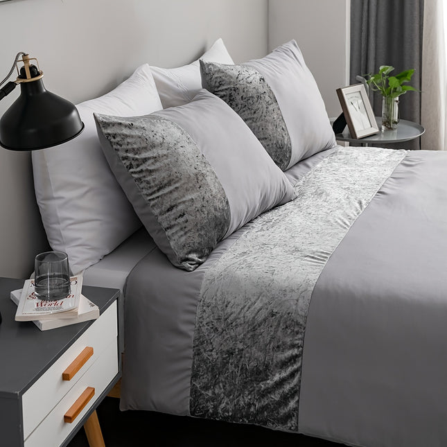 Vintage Luxury Velvet Trim Duvet Cover Set