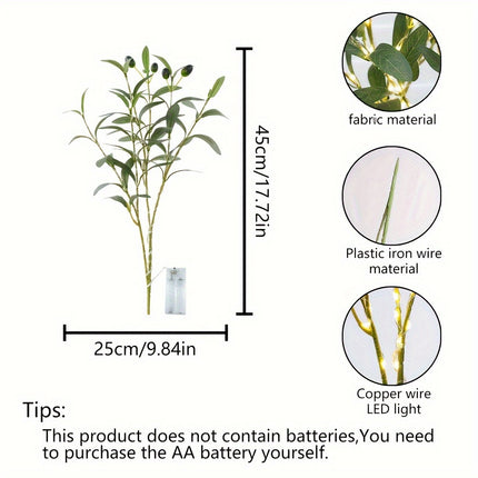Olive Branch LED Lamp – Elegant Festive Decor