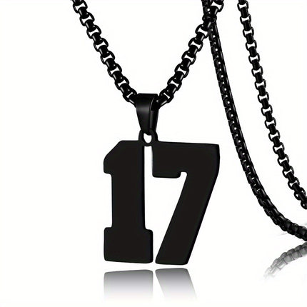 Men's Sports Number Pendant Necklace