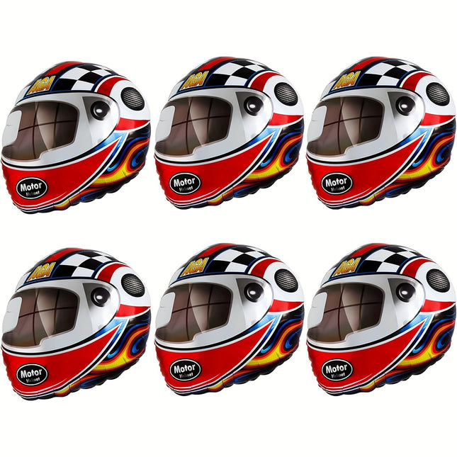 6pcs 50.8cm Motor Helmet Foil Balloons