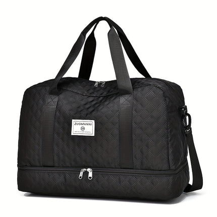 Argyle Pattern Large Capacity Duffle Bag