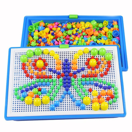 Colorful Mushroom Nail Puzzle - Creative Learning Fun - Monti Bargains