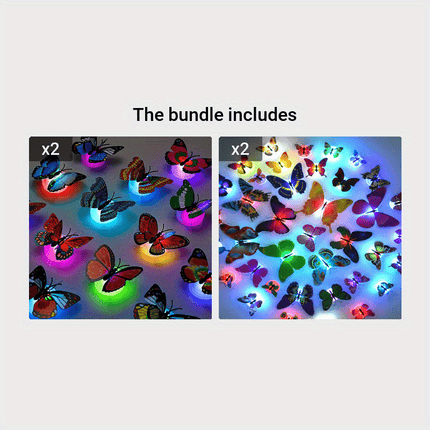 Colorful Glowing Butterfly Night Light - 3D LED Wall Sticker