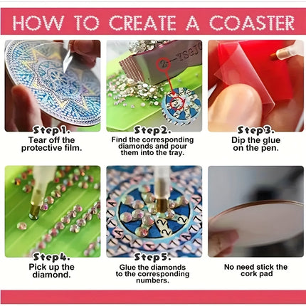 10pcs DIY Diamond Painting Coasters Set